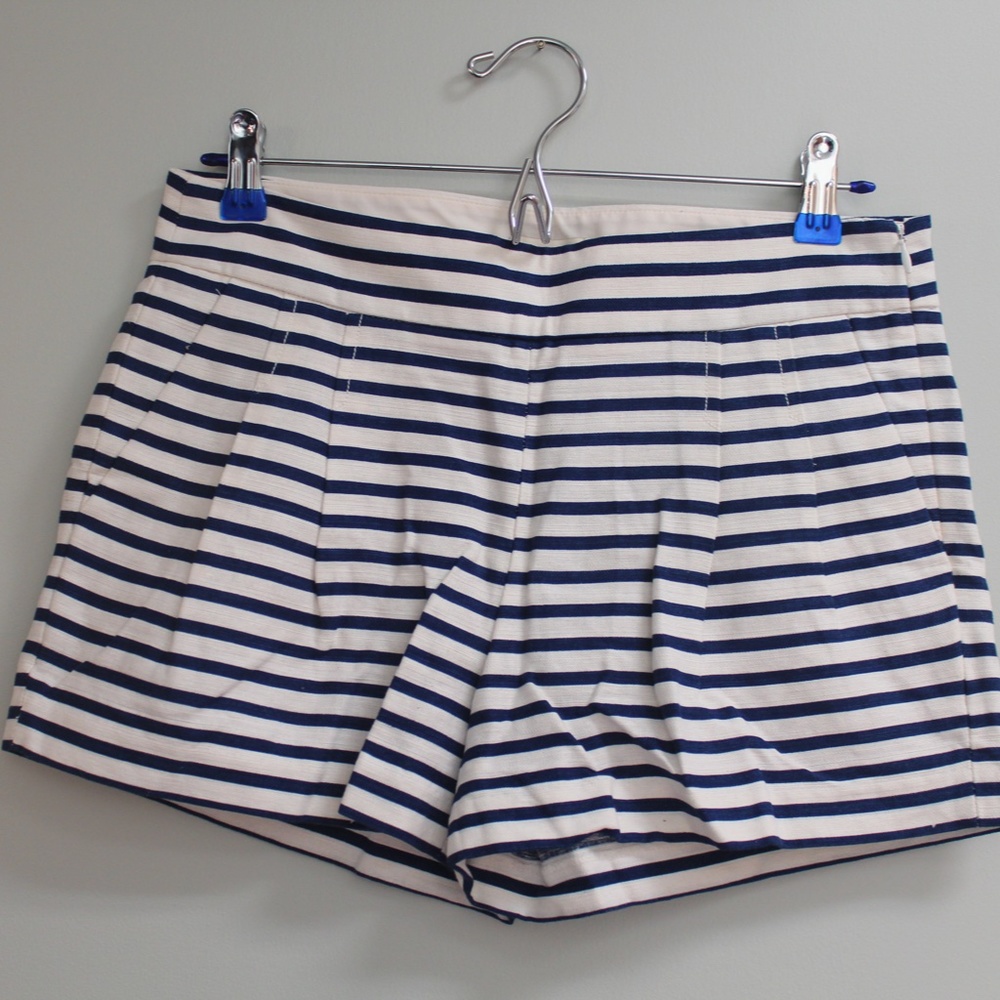 Pleated J Crew Stripes Shorts - Pockets!